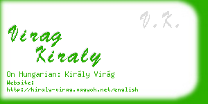 virag kiraly business card