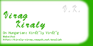 virag kiraly business card